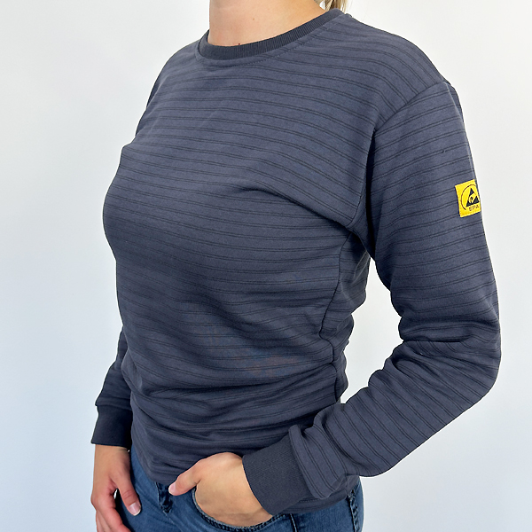 Sweater ESD Unisex grau mit Rundkragen