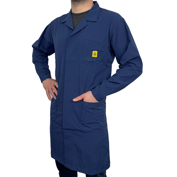 Arbeitsmantel ESD PLUS Unisex navyblau, 4% ESD