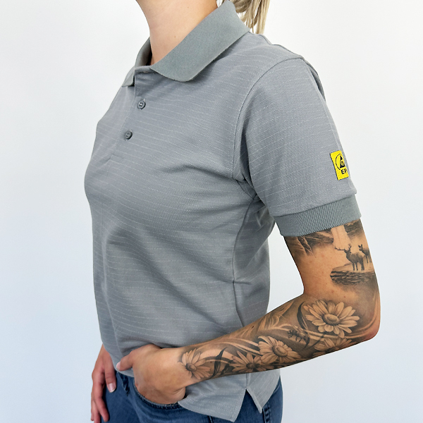 Poloshirt ESD Unisex Modell kurzarm grau