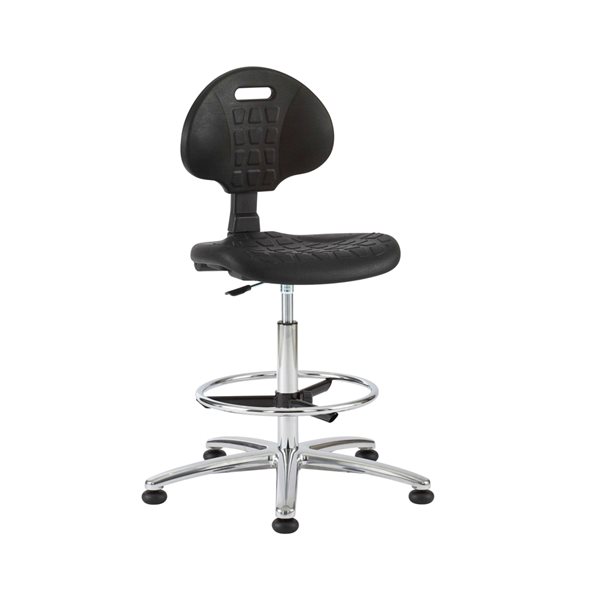 LAGA Drehstuhl SX-123 PU Schaum 59:84 cm PC Gleiter, inklusive Fußring, schwarz