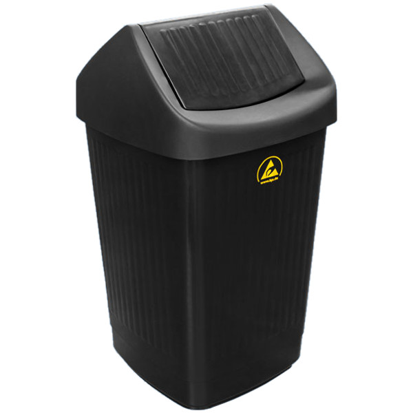 BIN50 50 l Abfallbehälter mit Schwingdeckel LxBxH 360 x 360 x 650 mm, schwarz