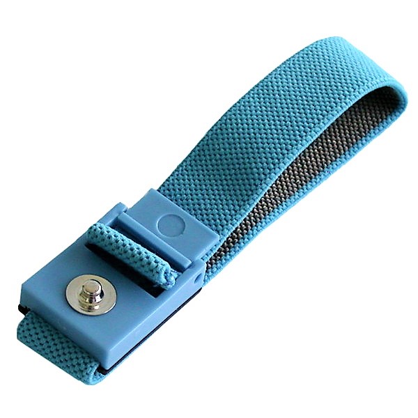 F03A Textilfaser-Handgelenksband, 3 mm Druckknopf, blau
