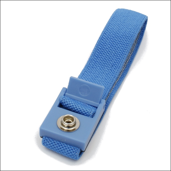 F07A Textilfaser-Handgelenksband, 7 mm Druckknopf, blau