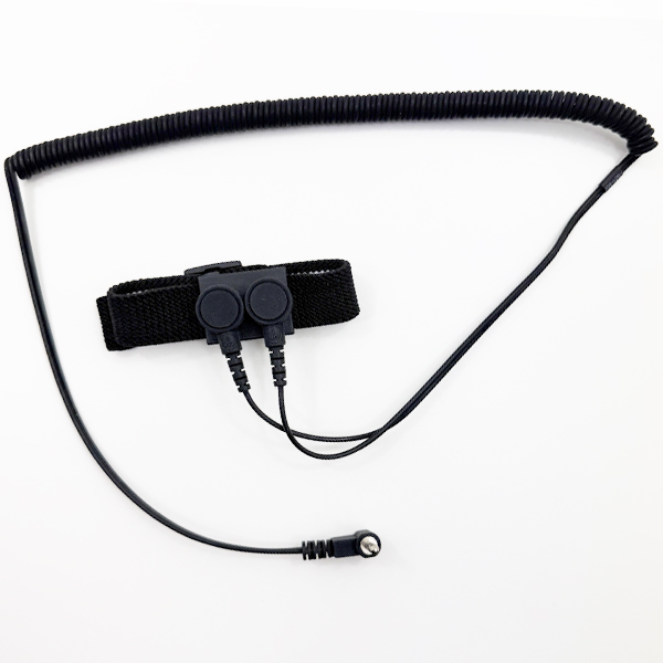 DCF01 Doppelleiter-Textilfaser-Handgelenkband, 230 mm, 2 x 4 mm DK, schwarz