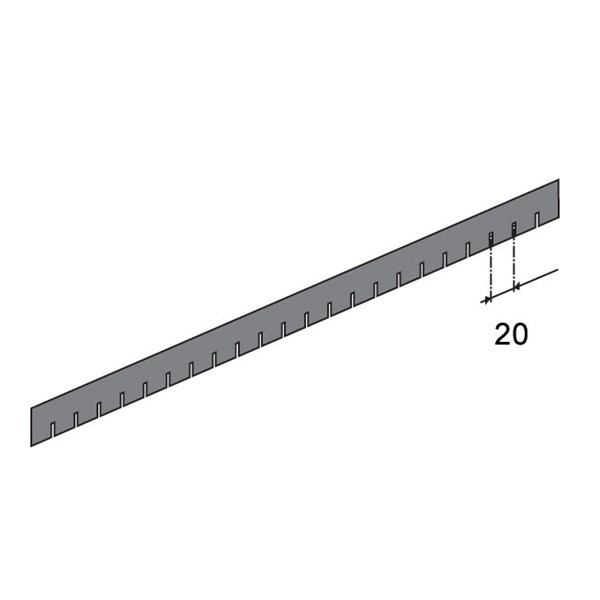 03-CSCK Kurzsteg 249 x 60 mm, 10 Kerben, Abstand 20 mm