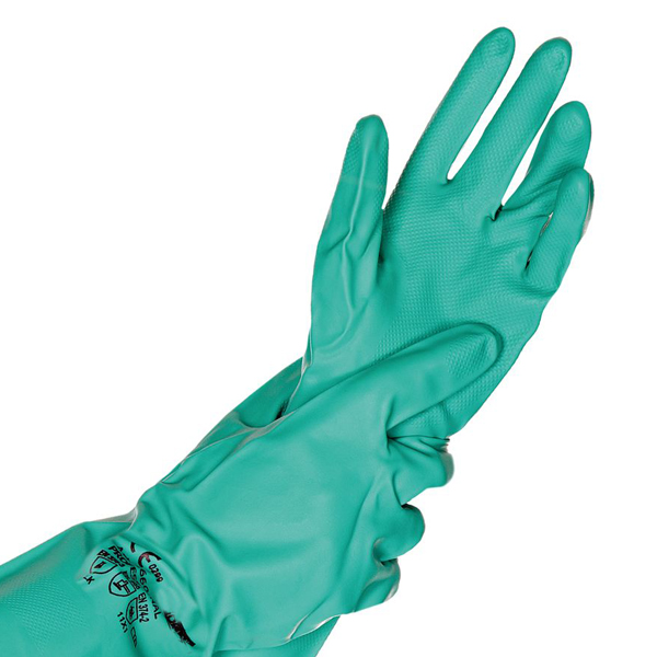 GL05 Nitril-Chemikalien-Handschuh, strukturierte Oberfläche, grün, Länge: 34cm