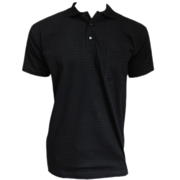 ESD140 Poloshirt kurzarm schwarz, Kragen schwarz