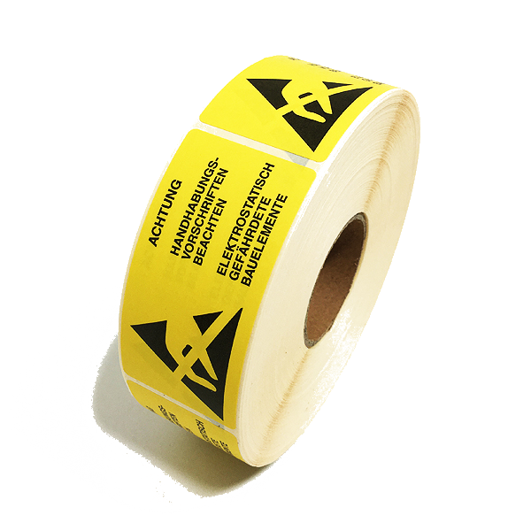 LD3675 Warnetikette deutsch 36 x 75 mm, Rolle zu 1000 Stück