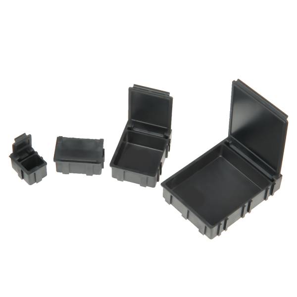 SMD-Klappbox, schwarz, 16 x 12 x 15 mm schwarzer Deckel, VPE = 100 Stk.