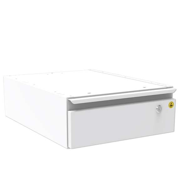 Schubladenblock ESD mit 1 abschließbaren Schublade, 400 x 540 x 160 mm, RAL 7035 - lichtgrau