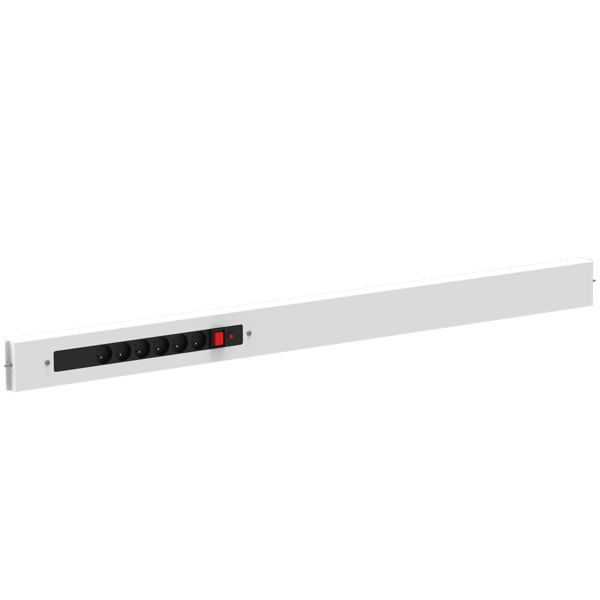 Steckdosenleiste ESD 1500 x 100 mm,  6 Steckdosen 230V SCHUKO mit Schalter