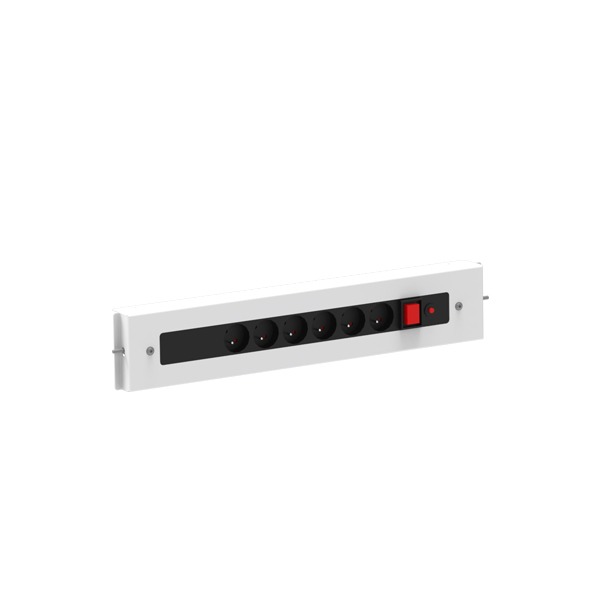 Steckdosenleiste ESD 600 x 100 mm,  6 Steckdosen 230V SCHUKO mit Schalter