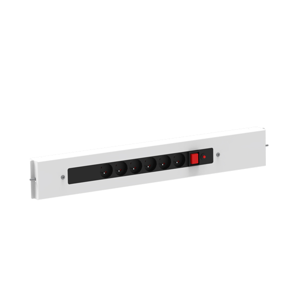 Steckdosenleiste ESD 750 x 100 mm,  6 Steckdosen 230V SCHUKO mit Schalter