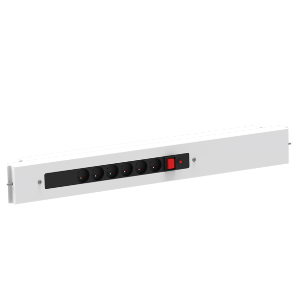 Steckdosenleiste ESD 1000 x 100 mm,  6 Steckdosen 230V SCHUKO mit Schalter