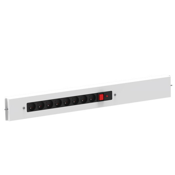 Steckdosenleiste ESD 1000 x 100 mm,  8 Steckdosen 230V SCHUKO mit Schalter