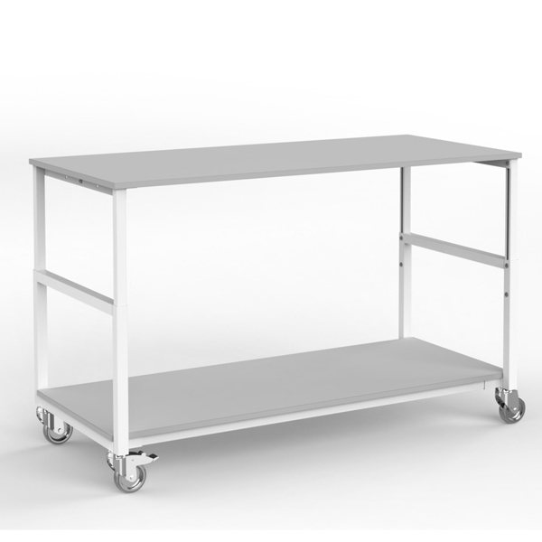 Tischwagen ESD 1500 x 700 mm, manuelle Höhenverstellung 610-960 cm, RAL 7035 - lichtgrau