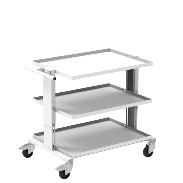 Tischwagen Technik ESD 903 x 625 mm, manuelle Höhenverstellung 645-945 cm, RAL 7035 - lichtgrau